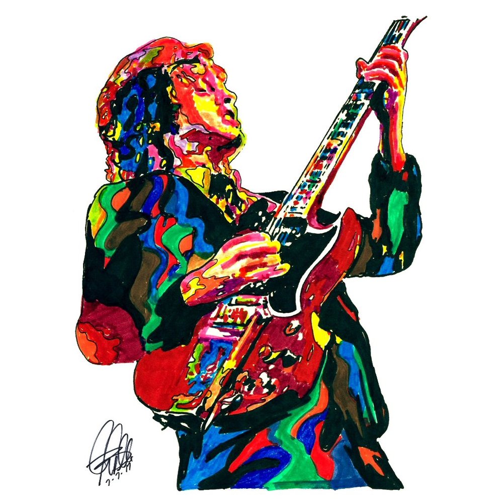 Angus Young AC/DC Rock Guitar Print 18x24